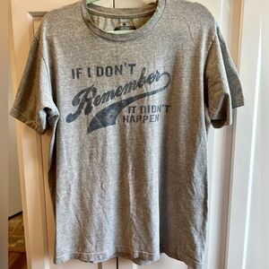 Men’s short sleeve, large gray graphic Tee.  Vintage, distressed, faded design.